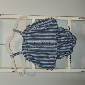 Old Navy Blue and White Stripped Dobby Top & Bloomers 6-12 Months